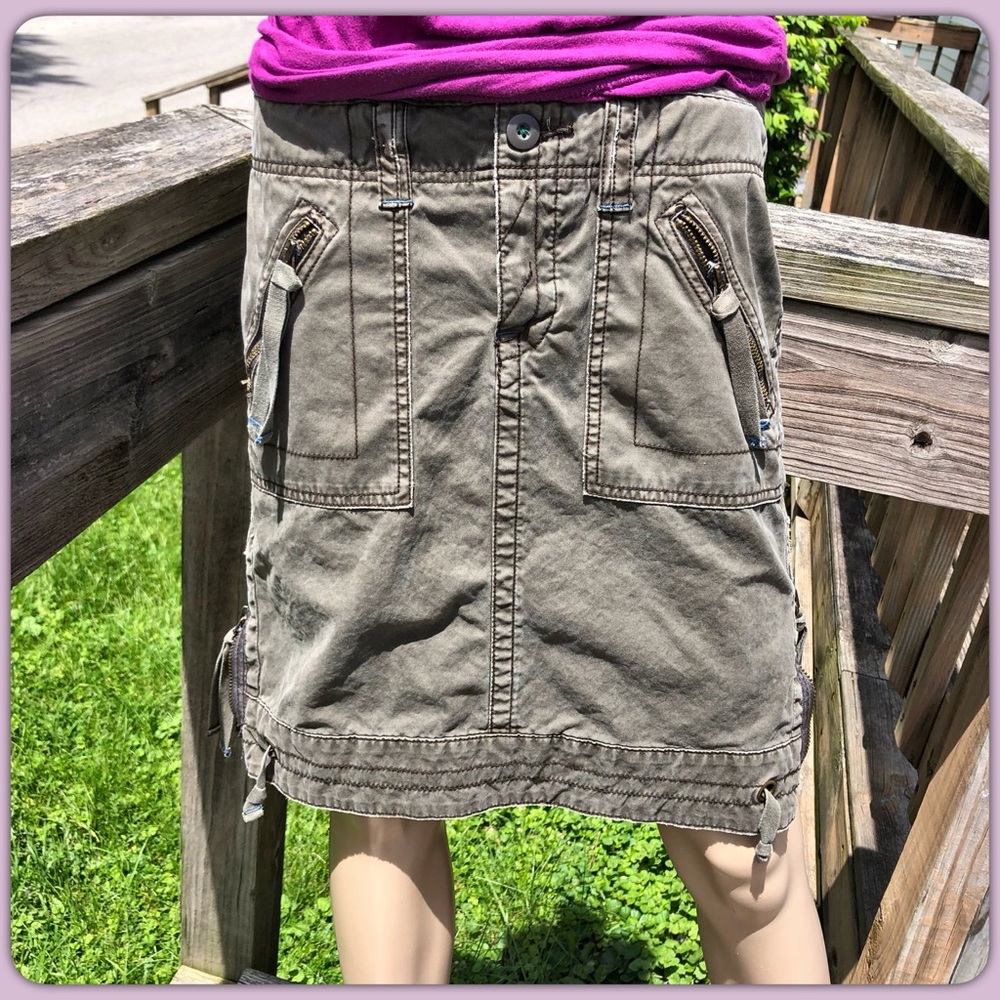 Vintage Olive Surplus Cargo Skirt SZ 6! EUC!